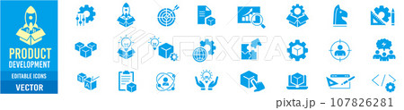 Product Development Editable Line icons Vector Product Development Editable Line icons Vector 107826281