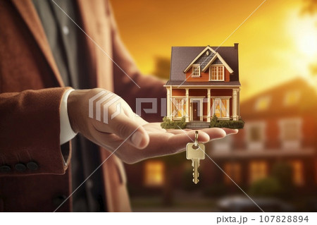 Real estate agent having a discussion with his client about purchasing house. Real estate agent having a discussion with his client about purchasing house. 107828894