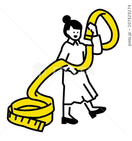 採寸メジャーを持った人のイラスト 107829274