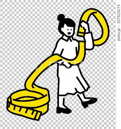 採寸メジャーを持った人のイラスト 107829274