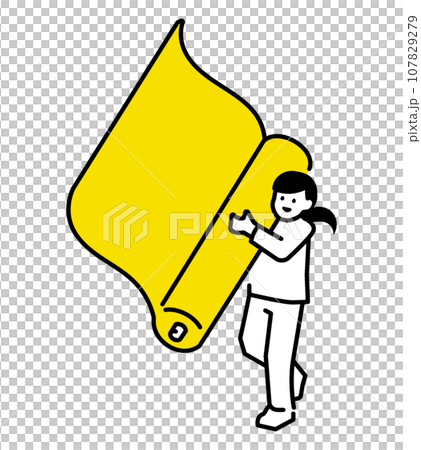 布の筒を持った人のイラスト 問屋 生地屋 布の筒を持った人のイラスト 問屋 生地屋 107829279