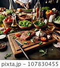 Sketch of chef's kitchen table in restaurant 107830455