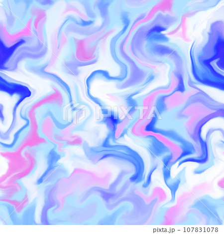 Abstract seamless pattern. Marble swirl futuristic acrylic illustration with distortion. Colorful background. Vibrant texture for modern design, print, fabric, textile, wallpaper. 107831078