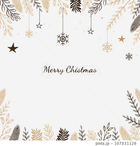 Merry Christmas and Happy New Year greeting card. Vector illustration. 107831126