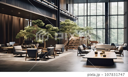 ラウンジ・ロビー　背景素材 107831747