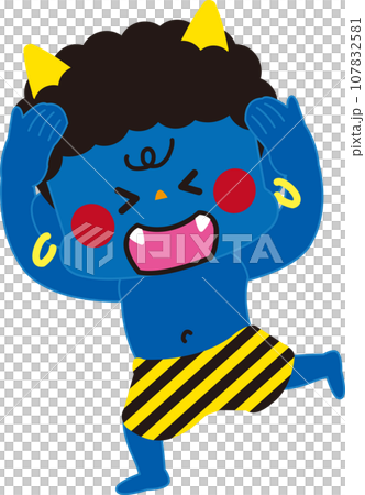 困った顔のかわいい青鬼 107832581