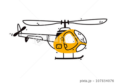 Helicopter as Aircraft Flying in the Air Vector Illustration 107834076