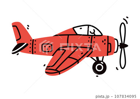 Airplane as Aircraft Flying in the Air Vector Illustration 107834095