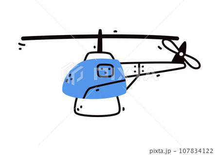 Helicopter as Aircraft Flying in the Air Vector Illustration 107834122
