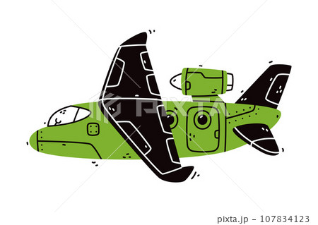 Airplane as Aircraft Flying in the Air Vector Illustration 107834123