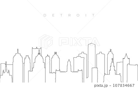 Outline Detroit skyline. 107834667