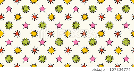 Abstract graphic elements seamless pattern. Minimalist figures in trendy brutal style. Vector background 107834774