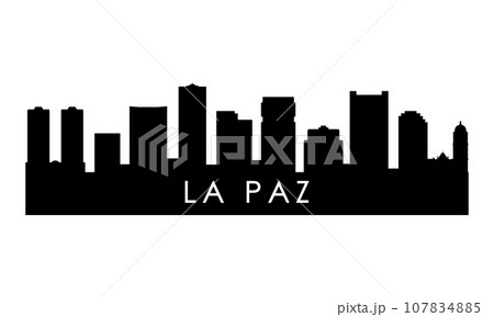 La Paz skyline silhouette. La Paz skyline silhouette. 107834885