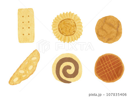 こんがり焼けたクッキーのイラストのイラスト素材 [107835406] - PIXTA