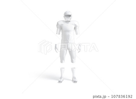 Blank white american football uniform mockup, front view Blank white american football uniform mockup, front view 107836192