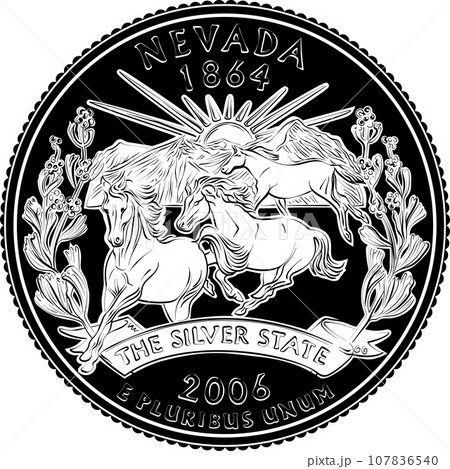 American money quarter 25 cent coin Nevada American money quarter 25 cent coin Nevada 107836540