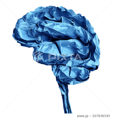 Human Brain Crumpled Paper Object 107836585