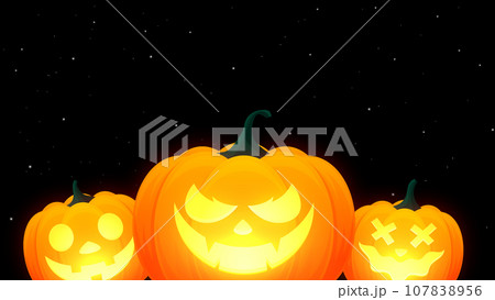 Pumpkins silhouette. Halloween background with Jack o lantern. Pumpkins silhouette. Halloween background with Jack o lantern. 107838956