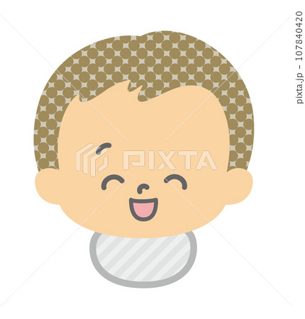 表情：喜ぶ赤ちゃん 顔 単品 107840420