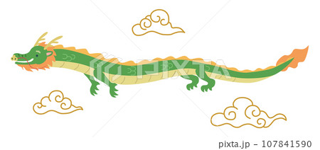 空を泳いでる龍のイラスト 辰年 年賀状素材 令和6年 空を泳いでる龍のイラスト 辰年 年賀状素材 令和6年 107841590