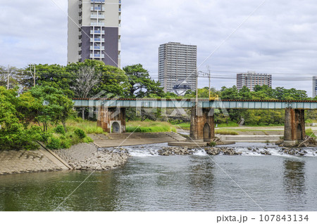 南西から見る岡崎城（愛知県） 107843134