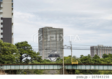 南西から見る岡崎城（愛知県） 107843150