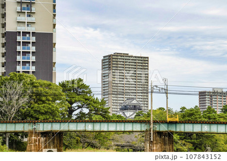 南西から見る岡崎城(愛知県) 南西から見る岡崎城(愛知県) 107843152