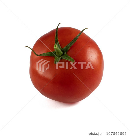 Tomato isolated on white background. With clipping path. Full depth of field. 107843895