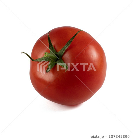 Tomato isolated on white background. With clipping path. Full depth of field. 107843896