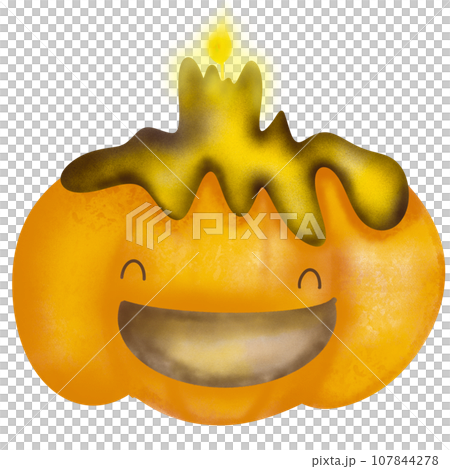 cute pumpkin with candle in halloween 107844278