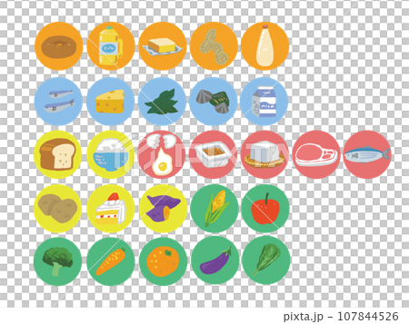 Various food nutrients handwritten watercolor style illustration set Various food nutrients handwritten watercolor style illustration set 107844526