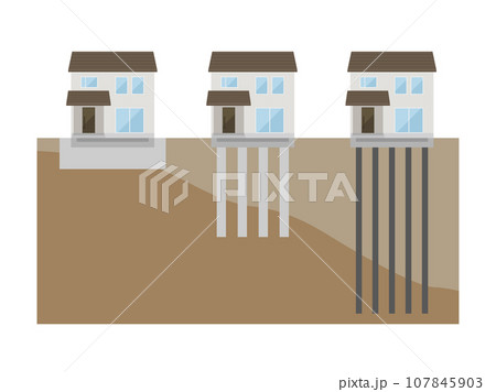 地盤改良工事の種類のイラスト 107845903