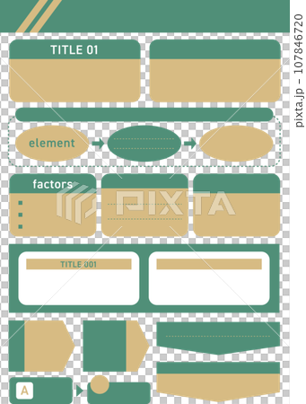Convenient and stylish frame template set green 107846720