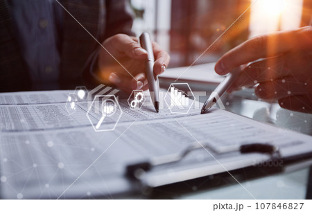 completing a business company personal information checklist form. 107846827