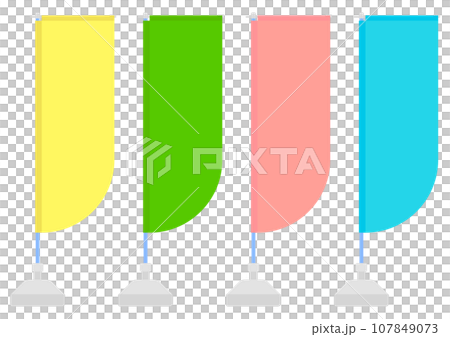 R型のぼりのイラストセット R型のぼりのイラストセット 107849073