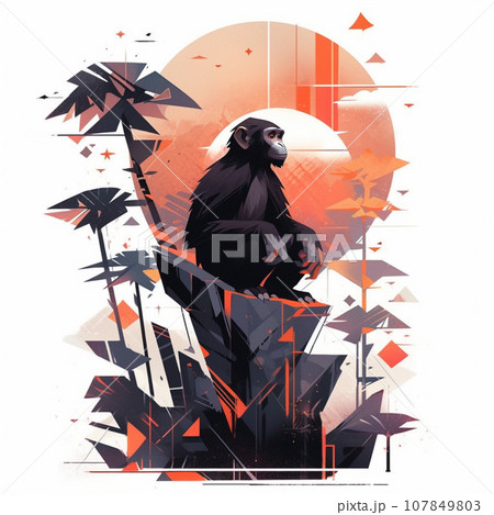 【AI生成画像】佇む猿 【AI生成画像】佇む猿 107849803