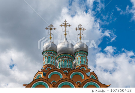 Church of Saint Gregory of Neocaesarea in Polyanka, Old historical building built in 1668. Moscow, Russia 107850418
