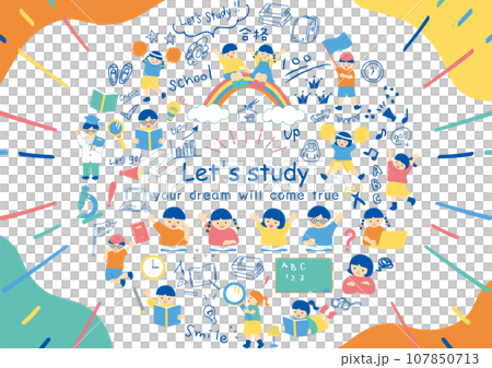 勉強する子供達 勉強する子供達 107850713