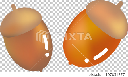 Vector illustration of acorn in watercolor style 107851877