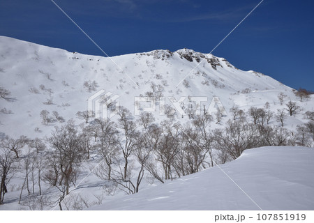 坊主沼避難小屋付近から甲子旭岳山頂方面を見る 107851919
