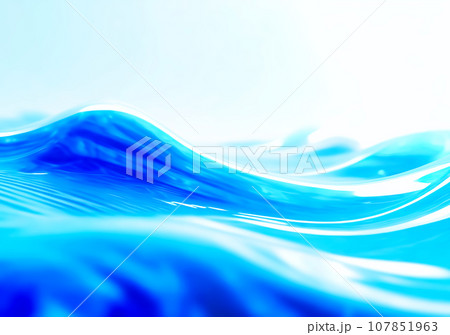 抽象的な青い水の波【AI生成画像】 107851963