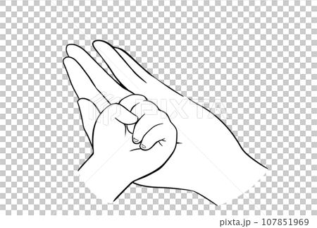 成人和兒童的單色重疊手 107851969