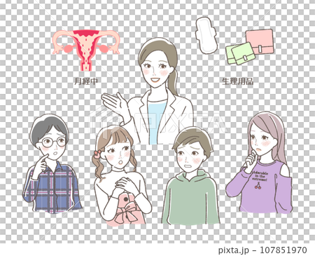 學生上月經課插畫 107851970