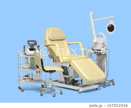 Equipment for dermatology and cosmetology clinic 3d illustration on blue background 107852036