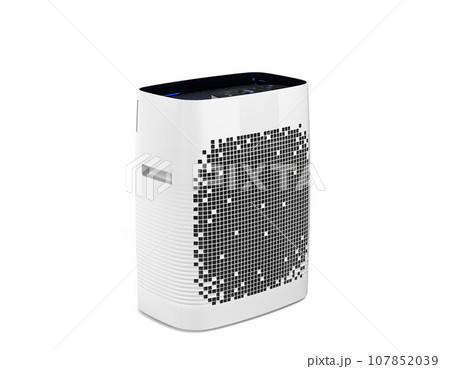 Modern air cleaner perspective right view 3d render on white Modern air cleaner perspective right view 3d render on white 107852039