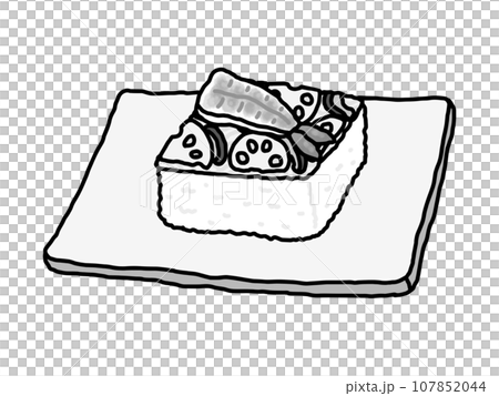 岩国寿司・郷土料理・山口県・モノクロ 107852044