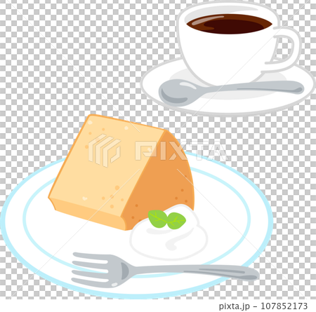 シフォンケーキとコーヒー シフォンケーキとコーヒー 107852173