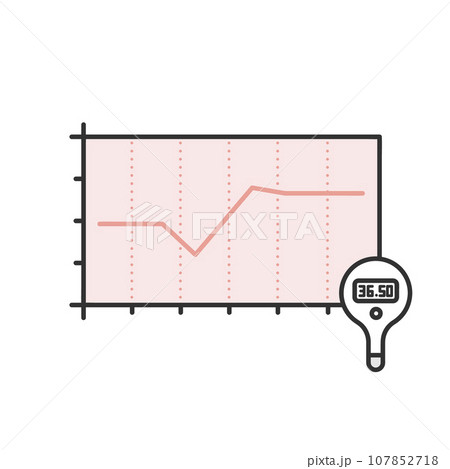 基礎体温グラフのイメージイラスト 基礎体温グラフのイメージイラスト 107852718