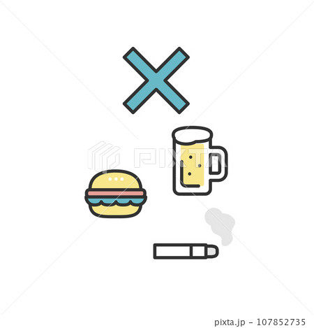 不摂生な生活スタイルのイメージイラスト素材 不摂生な生活スタイルのイメージイラスト素材 107852735