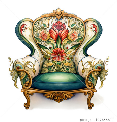 antique chair. generative ai  107853311